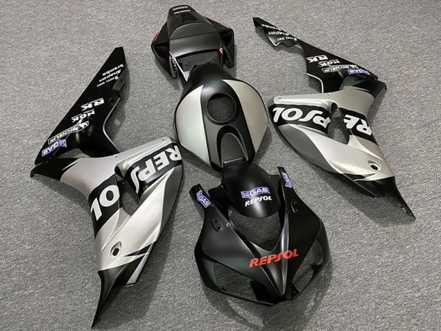 2006-2007 Honda CBR1000RR Motorcycle Fairings - Silver Matte Black Repsol UK Manufacturers