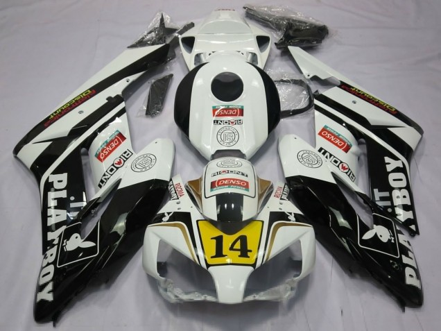 2004-2005 Honda CBR1000RR Motorcycle Fairings - White Glossy Black Yellow Playboy 14 UK Manufacturers