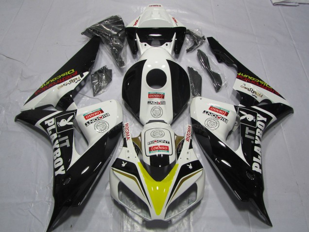 2006-2007 Honda CBR1000RR Motorcycle Fairings - White Yellow Red Glossy Black Denso PlayBoy UK Manufacturers