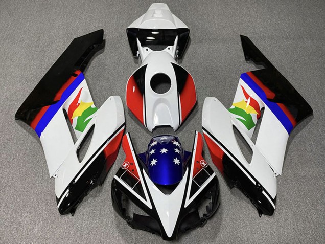 2004-2005 Honda CBR1000RR Motorcycle Fairings - White Red Blue Glossy Black Star UK Manufacturers