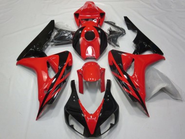 2006-2007 Honda CBR1000RR Motorcycle Fairings - Red Glossy Black OEM Style No Decals UK Manufacturers
