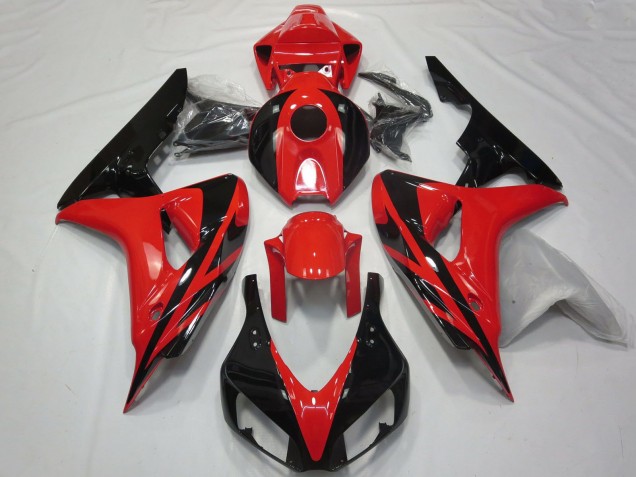 2006-2007 Honda CBR1000RR Motorcycle Fairings - Red Glossy Black OEM Style No Decals UK Manufacturers