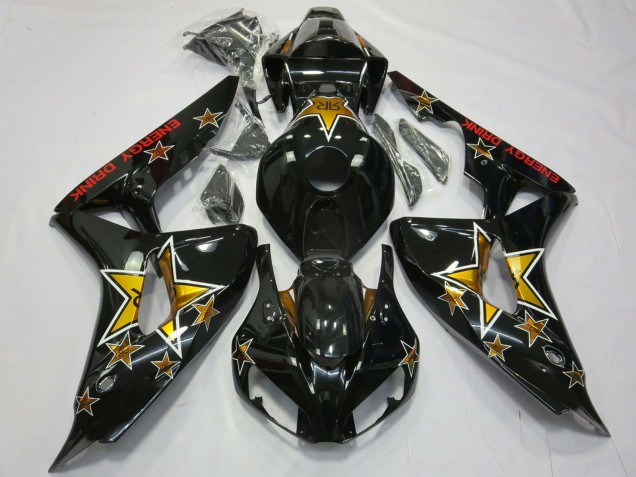 2006-2007 Honda CBR1000RR Motorcycle Fairings - Glossy Black Star Energy Drink UK Manufacturers
