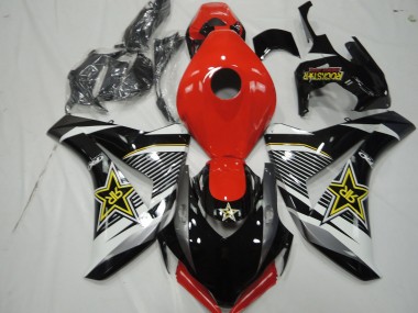 2008-2011 Honda CBR1000RR Motorcycle Fairings - White Red Glossy Black RockStar Style UK Manufacturers