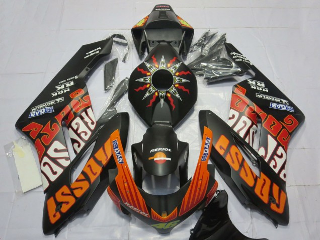 2004-2005 Honda CBR1000RR Motorcycle Fairings - Matte Black Orange Rossi UK Manufacturers