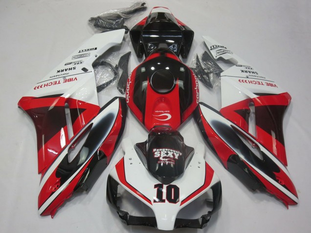 2004-2005 Honda CBR1000RR Motorcycle Fairings - White Red Glossy Black Sexy VIBE TECH UK Manufacturers