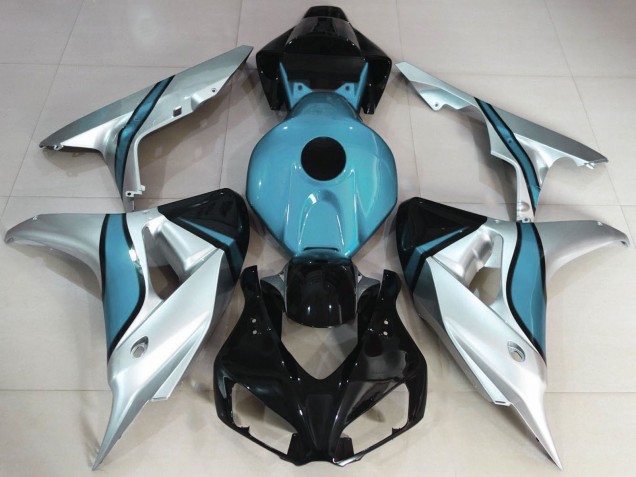 2006-2007 Honda CBR1000RR Motorcycle Fairings - Silver Light Blue Glossy Black UK Manufacturers