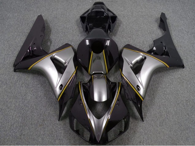 2006-2007 Honda CBR1000RR Motorcycle Fairings - Silver Yellow Glossy Black Pinstripe UK Manufacturers
