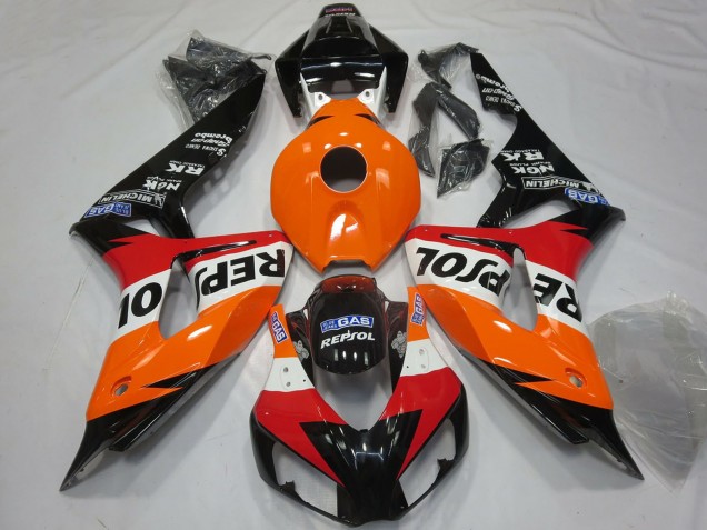 2006-2007 Honda CBR1000RR Motorcycle Fairings - Orange White Red Glossy Black Repsol UK Manufacturers