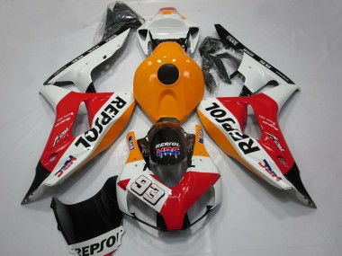 2006-2007 Honda CBR1000RR Motorcycle Fairings - Orange White Red Glossy Black Repsol 93 UK Manufacturers