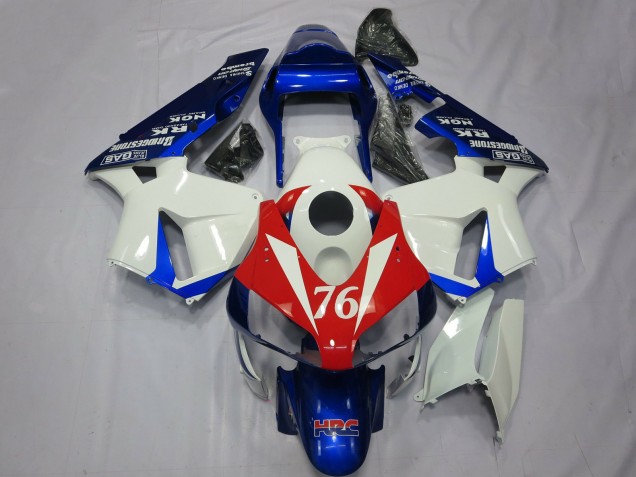 2003-2004 Honda CBR600RR Motorcycle Fairings - White Red Blue HRC 76 UK Manufacturers
