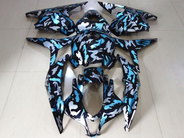 2009-2012 Honda CBR600RR Motorcycle Fairings - White Blue Camouflage UK Manufacturers