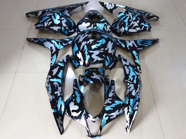 2009-2012 Honda CBR600RR Motorcycle Fairings - White Blue Camouflage UK Manufacturers