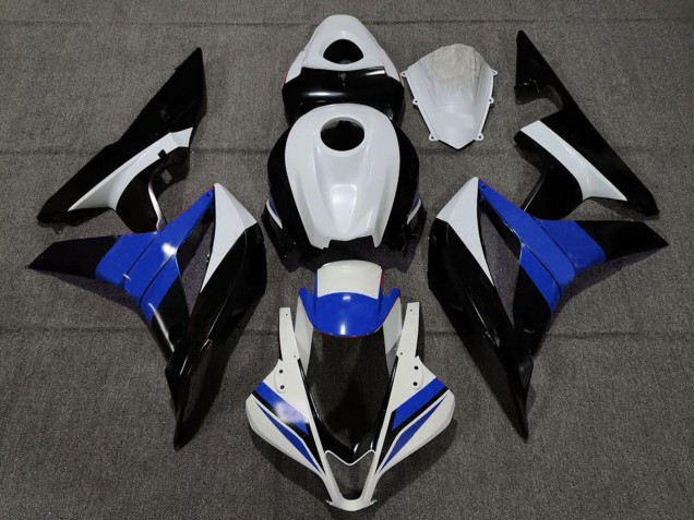 2007-2008 Honda CBR600RR Motorcycle Fairings - White Blue Glossy Black UK Manufacturers