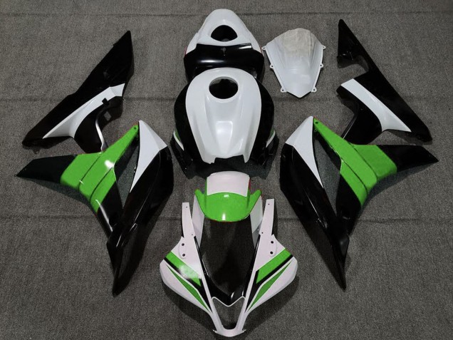 2007-2008 Honda CBR600RR Motorcycle Fairings - White Green Glossy Black UK Manufacturers