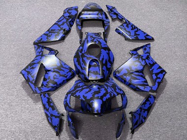 2003-2004 Honda CBR600RR Motorcycle Fairings - Blue Black Camouflage UK Manufacturers
