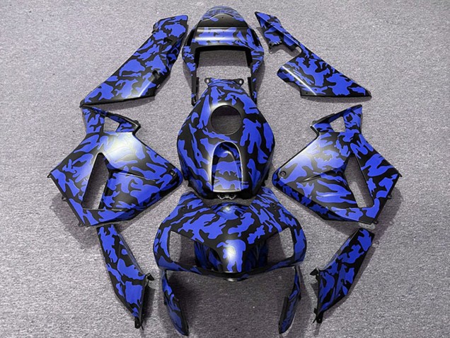 2003-2004 Honda CBR600RR Motorcycle Fairings - Blue Black Camouflage UK Manufacturers