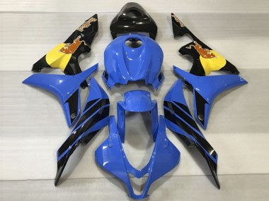 2007-2008 Honda CBR600RR Motorcycle Fairings - Blue Yellow Glossy Black Red Bull UK Manufacturers