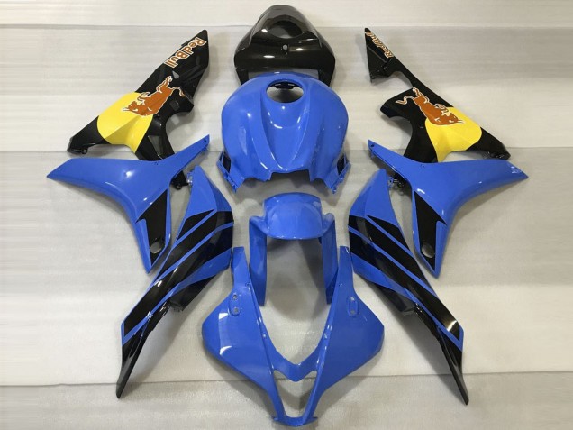 2007-2008 Honda CBR600RR Motorcycle Fairings - Blue Yellow Glossy Black Red Bull UK Manufacturers