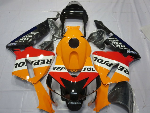 2003-2004 Honda CBR600RR Complete Motorcycle Fairing Kits - Orange White Red Glossy Black Repsol UK Manufacturers