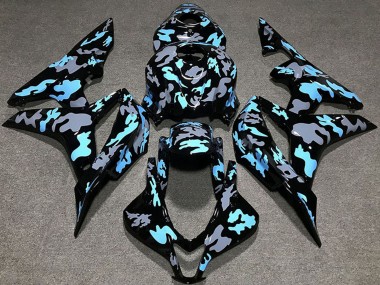 2007-2008 Honda CBR600RR Motorcycle Fairings - Blue Grey Camouflage UK Manufacturers