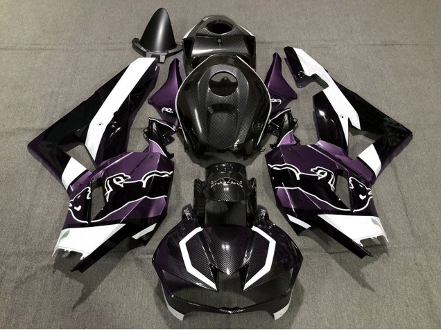 2013-2023 Honda CBR600RR Motorcycle Fairings - Black Carbon Fiber White Purple Bull UK Manufacturers