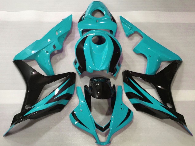 2007-2008 Honda CBR600RR Motorcycle Fairings - Cyan Blue Glossy Black OEM Style UK Manufacturers