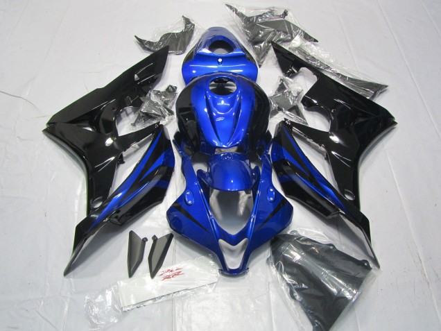 2007-2008 Honda CBR600RR Motorcycle Fairing Kits - Blue Glossy Black UK Manufacturers