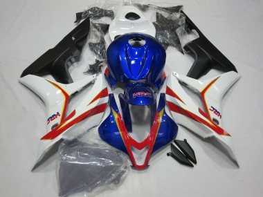 2007-2008 Honda CBR600RR Motorcycle Fairing - White Red Blue HRC UK Manufacturers