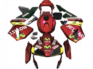2003-2004 Honda CBR600RR Motorcycle Fairings - Red Yellow Green MoviStar UK Manufacturers