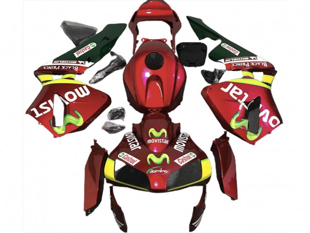2003-2004 Honda CBR600RR Motorcycle Fairings - Red Yellow Green MoviStar UK Manufacturers