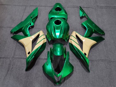 2007-2008 Honda CBR600RR Motorcycle Fairings - Emerald Green Tan UK Manufacturers