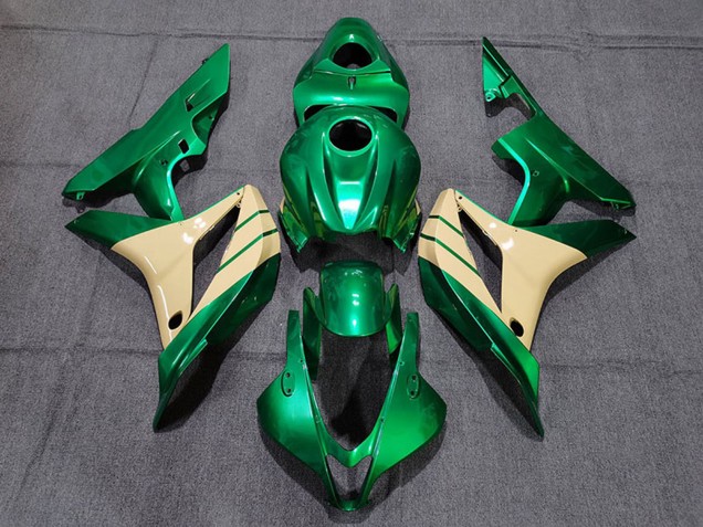 2007-2008 Honda CBR600RR Motorcycle Fairings - Emerald Green Tan UK Manufacturers