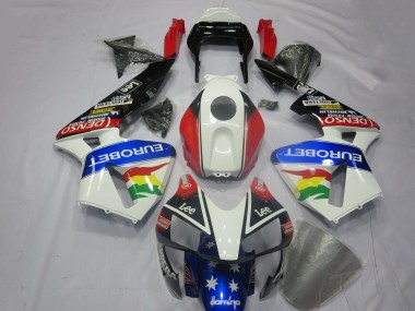 2003-2004 Honda CBR600RR Motorcycle Fairing Kits - White Red Blue Glossy Black EuroBet UK Manufacturers