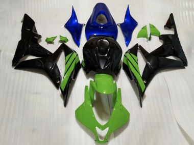 2007-2008 Honda CBR600RR Motorcycle Fairings - Blue Green Glossy Black UK Manufacturers