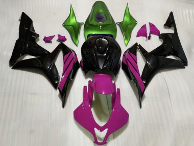 2007-2008 Honda CBR600RR Motorcycle Fairings - Green Pink Glossy Black UK Manufacturers