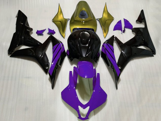 2007-2008 Honda CBR600RR Motorcycle Fairings - Gold Purple Glossy Black UK Manufacturers