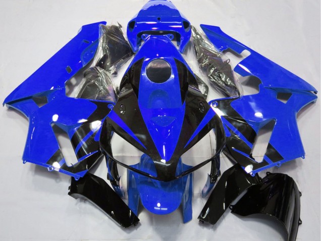 2005-2006 Honda CBR600RR Motorcycle Fairings - Blue Glossy Black Design UK Manufacturers