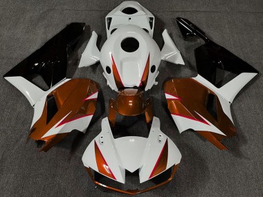 2013-2023 Honda CBR600RR Motorcycle Fairings - White Dark Orange Glossy Black UK Manufacturers