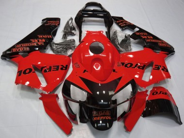 2003-2004 Honda CBR600RR Motorcycle Fairings - Red Glossy Black Repsol UK Manufacturers