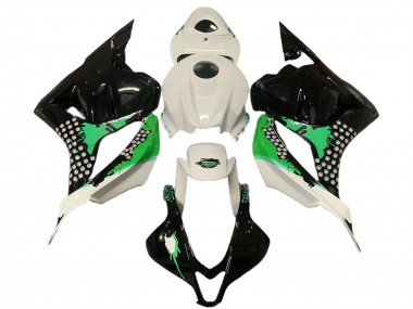 2009-2012 Honda CBR600RR Motorcycle Fairings - White Green Glossy Black Splatter UK Manufacturers