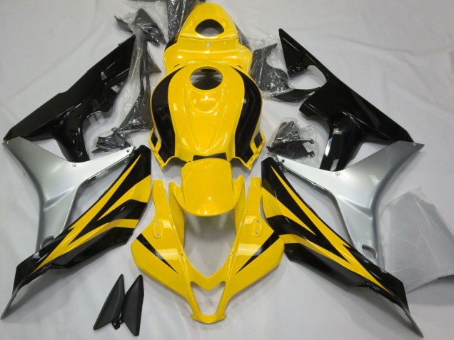 2007-2008 Honda CBR600RR Motorcycle Fairings - Silver Yellow Glossy Black UK Manufacturers
