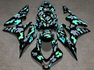 2007-2008 Honda CBR600RR Motorcycle Fairings - Green Grey Camouflage UK Manufacturers