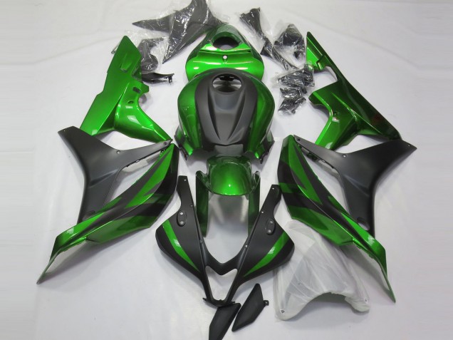 2007-2008 Honda CBR600RR Motorcycle Fairings - Green Matte Black UK Manufacturers