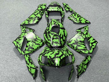 2003-2004 Honda CBR600RR Motorcycle Fairings - Green Black Camouflage UK Manufacturers