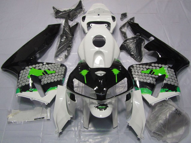 2005-2006 Honda CBR600RR Motorcycle Fairings - White Green Black Splatter UK Manufacturers
