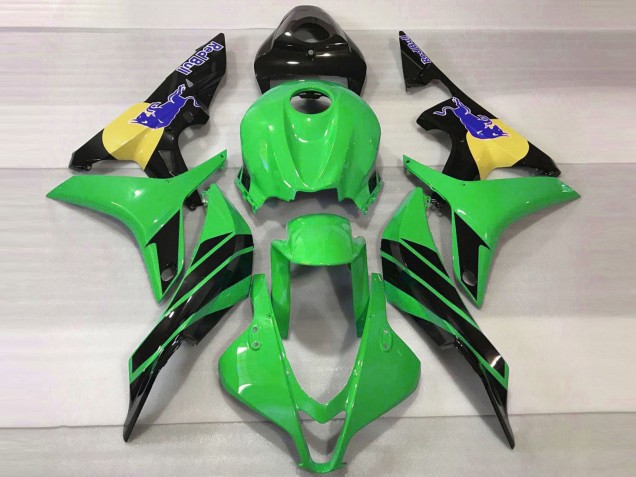 2007-2008 Honda CBR600RR Motorcycle Fairings - Green Yellow Glossy Black Blue Bull UK Manufacturers