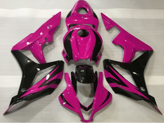 2007-2008 Honda CBR600RR Motorcycle Fairing - Pink Glossy Black OEM Style UK Manufacturers