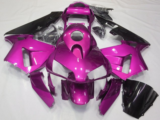 2003-2004 Honda CBR600RR Motorcycle Fairings - Hot Pink Glossy Black UK Manufacturers