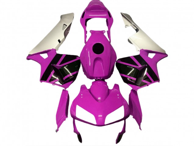 2003-2004 Honda CBR600RR Motorcycle Fairings - Silver Hot Pink Glossy Black UK Manufacturers